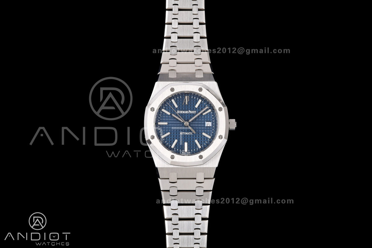 Royal Oak 39mm 15300 SS ZF 1:1 Best Edition Blue Textured Dial on SS Bracelet SA3120 Super Clone